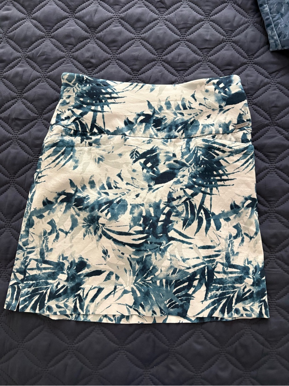 Teal Palm-Print Women’s Skort